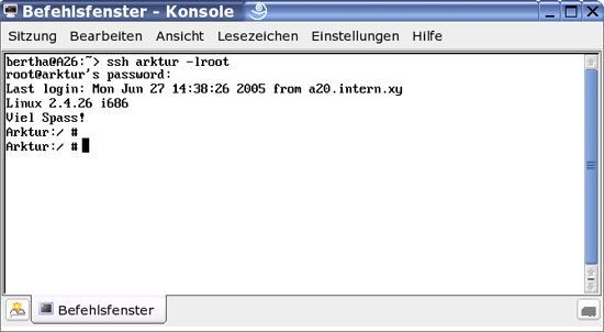 Linux - SSH-Zugang mit der Konsole