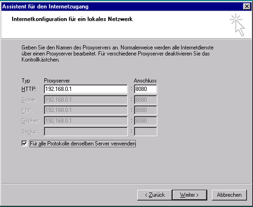 manuelle Proxyeinstellungen