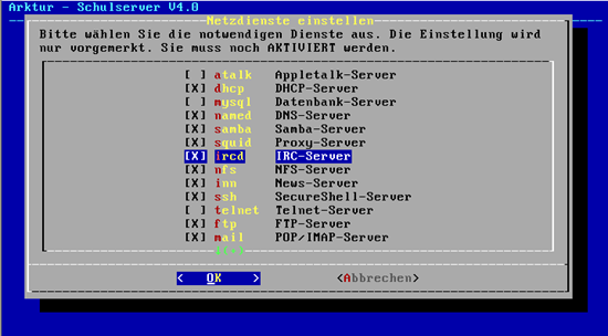 Starten des IRC-Servers