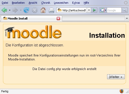 Installationsabschluss