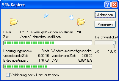 Windows - Kopiervorgang mit WinSCP