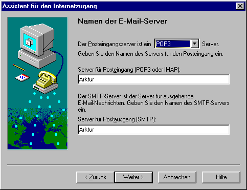 Mailserver eintragen