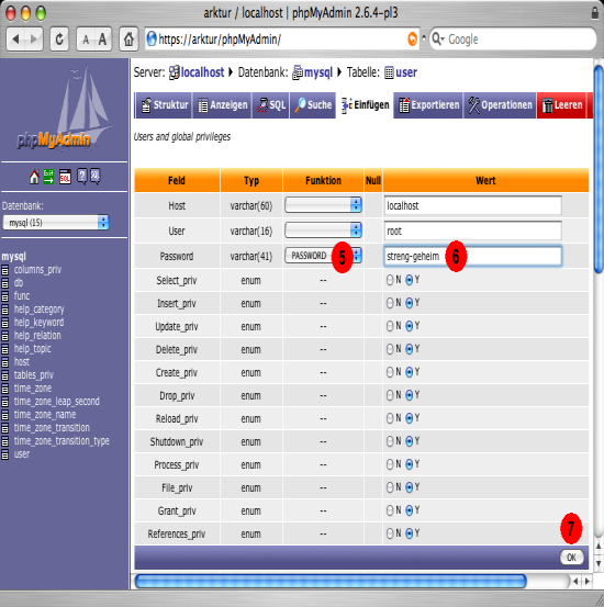 MySQL - Webadministration mit phpMyAdmin