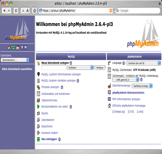 MySQL - Webadministration mit phpMyAdmin