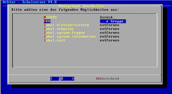 Newsgruppen verwalten