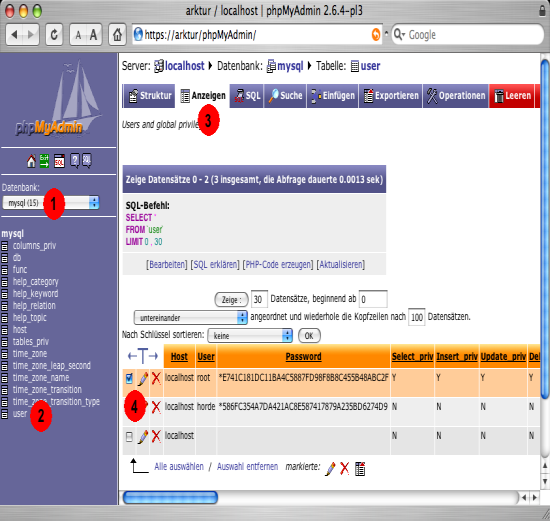 MySQL - Webadministration mit phpMyAdmin