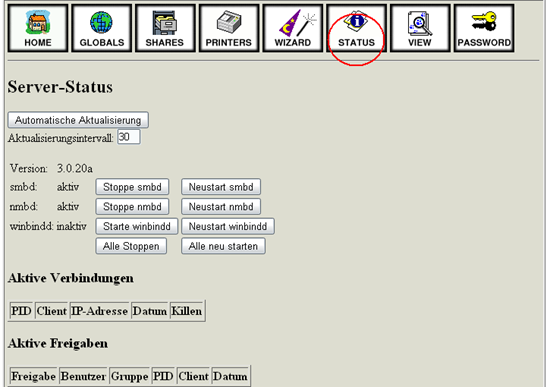 SWAT Samba-Status