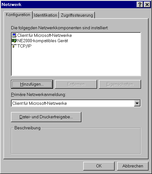 Komplette Netzwerkinstallation für den Zugriff