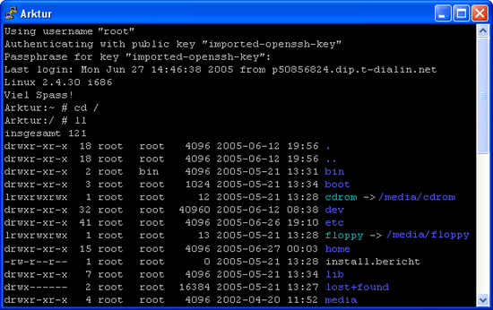 Windows - Login als root mit PuTTY