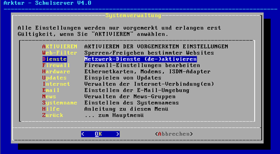 Verwalten - Netzdienste